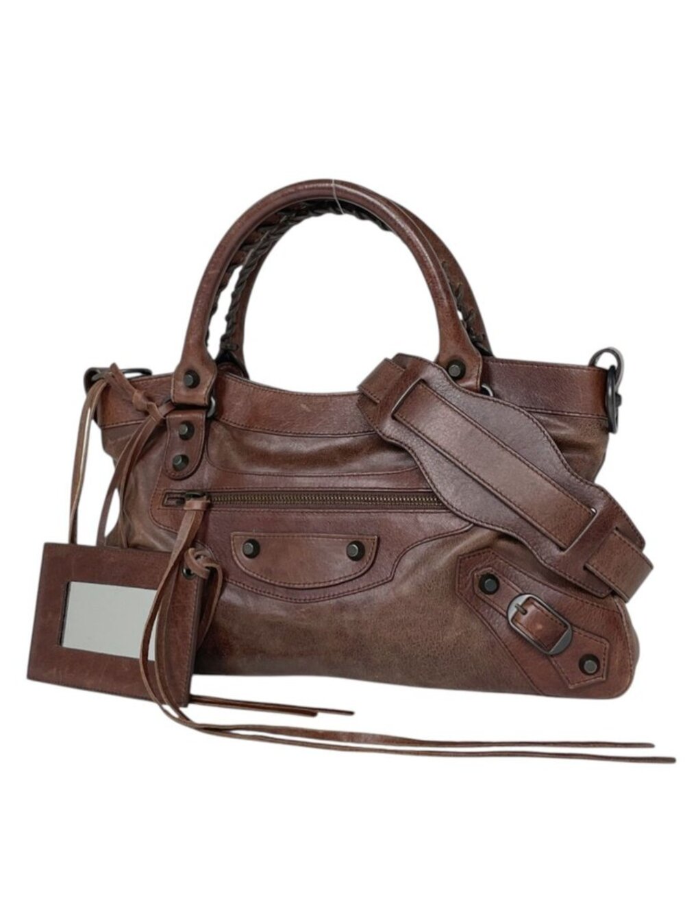 Balenciaga Handbag the First 2-Way Leather Brown